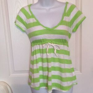 Aeropostale Lime Stripe Top